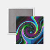 Swirl Retro Blue Magneet (Voorkant / Achterkant)