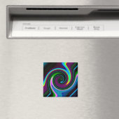 Swirl Retro Blue Magneet (Insitu (Vaatwasser))