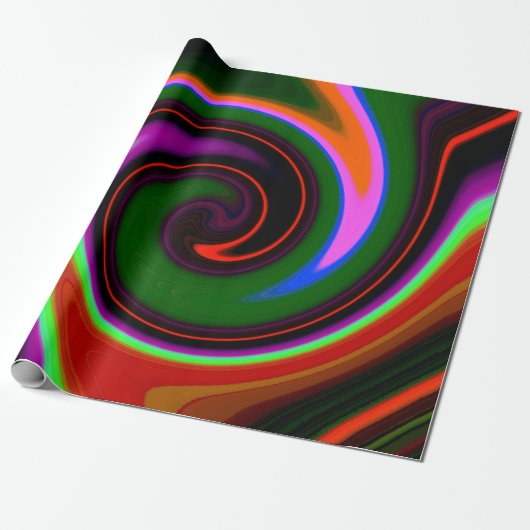 Swirl Retro Cadeaupapier (Uitgerold)