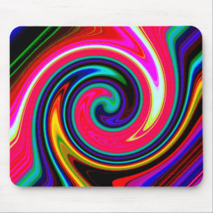 Swirl Retro Neon Red Muismat
