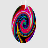 Swirl Retro Neon Red Ornament (voorkant)