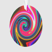 Swirl Retro Neon Red Ornament (voorkant)