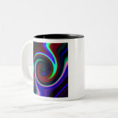 Swirl Retro Neon Tweekleurige Koffiemok (Voorkant links)