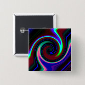Swirl Retro Neon Vierkante Button 5,1 Cm (Voorkant /achterkant)