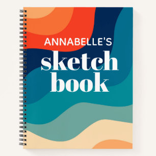 Swirl Retro Waves Rainbow Sketchbook Notitieboek