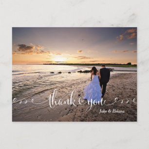 Swirl Script Typografie Wedding Dank u Briefkaart