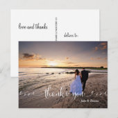 Swirl Script Typografie Wedding Dank u Briefkaart (Voorkant / Achterkant)