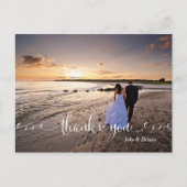 Swirl Script Typografie Wedding Dank u Briefkaart (Voorkant)