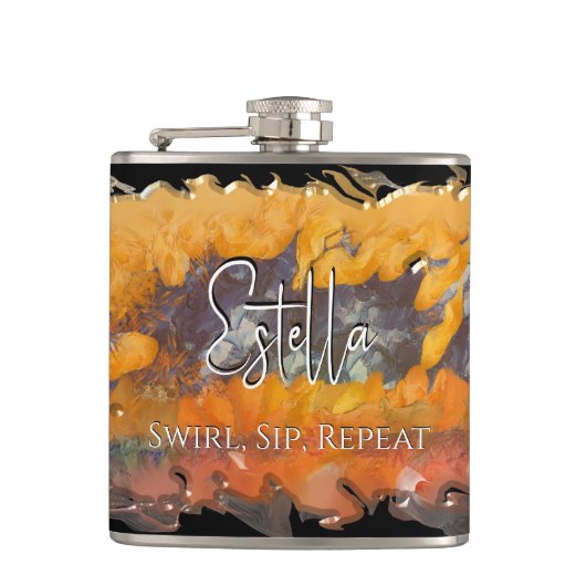 Swirl, Sip, Repeat Sunset 0612 Heupfles (Voorkant)