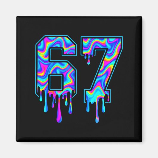 Swirl Six Seven Drip 6 7 Meme Gen Alpha Sla Magneet (Voorkant)