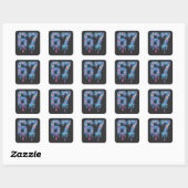 Swirl Six Seven Drip 6 7 Meme Gen Alpha Slaang Vierkante Sticker (Vel)