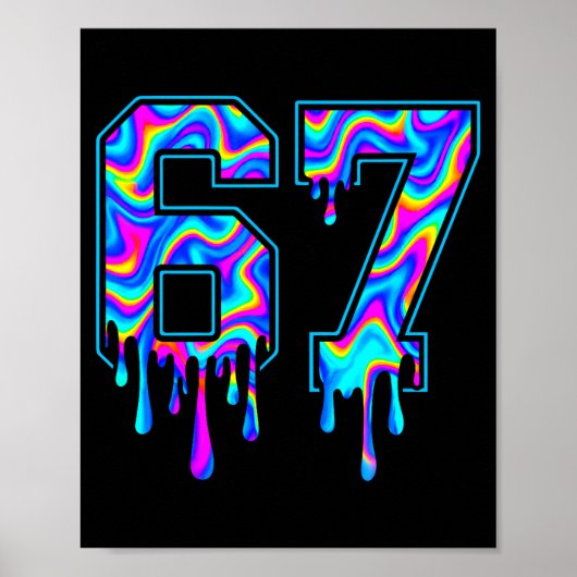 Swirl Six Seven Drip 6 7 Meme Gen Alpha Slang Poster (Voorkant)