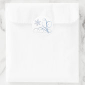 Swirl & Sneeuwvlok Ronde Sticker (Tas)
