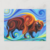 Swirl Spirits Buffalo Bison Briefkaart Power Anima (Voorkant)