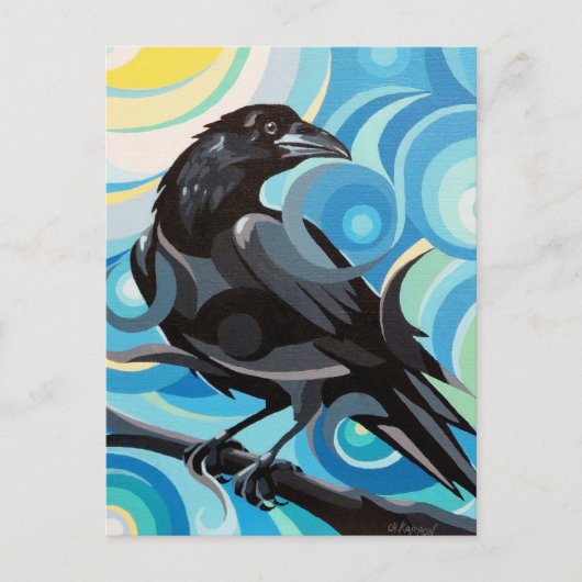 Swirl Spirits Raven Briefkaart Spirit Power Animal (Voorkant)
