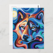 Swirl Spirits Wolf Briefkaart Spirit Power Animal (Voorkant / Achterkant)
