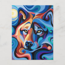 Swirl Spirits Wolf Briefkaart Spirit Power Animal