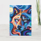 Swirl Spirits Wolf Gevouwen Wenskaart Wildlife Kaart (Voorkant)