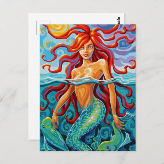 Swirl Spirits Zeemeermin Briefkaart Ocean Fish Bea (Voorkant / Achterkant)