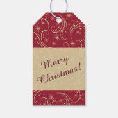Swirl Stars Gold Holiday Cadeaulabel (Voorkant)
