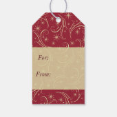 Swirl Stars Gold Holiday Cadeaulabel (Achterkant)