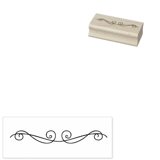 Swirl Text Divider Wood Art Stempel (Gestempeld)