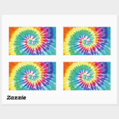 Swirl Tie Dye Multicolor Regenboog Rechthoekige Sticker (Vel)
