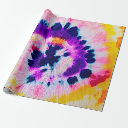 Swirl Tie Dye. Rainbow Fabric Tie Dye Boho Fashio Cadeaupapier (Uitgerold)