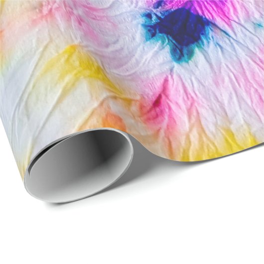 Swirl Tie Dye. Rainbow Fabric Tie Dye Boho Fashio Cadeaupapier (Rol Hoek)
