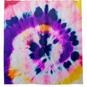 Swirl Tie Dye. Rainbow Fabric Tie Dye Boho Fashio Douchegordijn