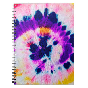 Swirl Tie Dye. Rainbow Fabric Tie Dye Boho Fashio Notitieboek