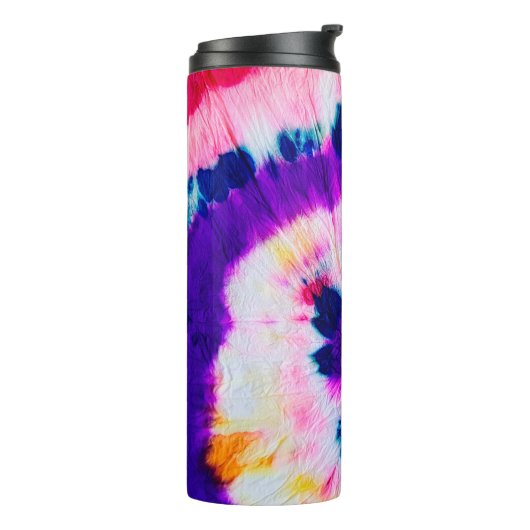 Swirl Tie Dye. Rainbow Fabric Tie Dye Boho Fashio Thermosbeker (Gedraaid links)