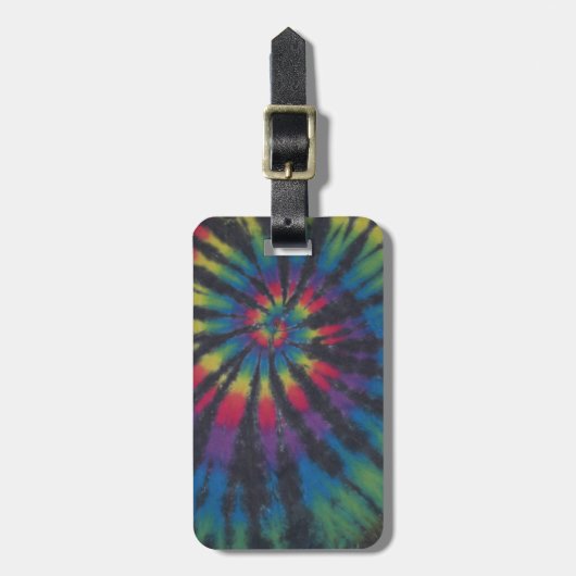 Swirl Tie Dye Uniek Bagagelabel (Voorkant verticaal)