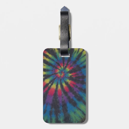 Swirl Tie Dye Uniek Bagagelabel (Achterkant verticaal)