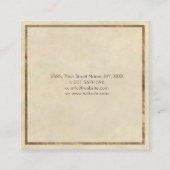 Swirl Tree - Marmer- en goudbladeren Vierkante Visitekaartje (Achterkant)