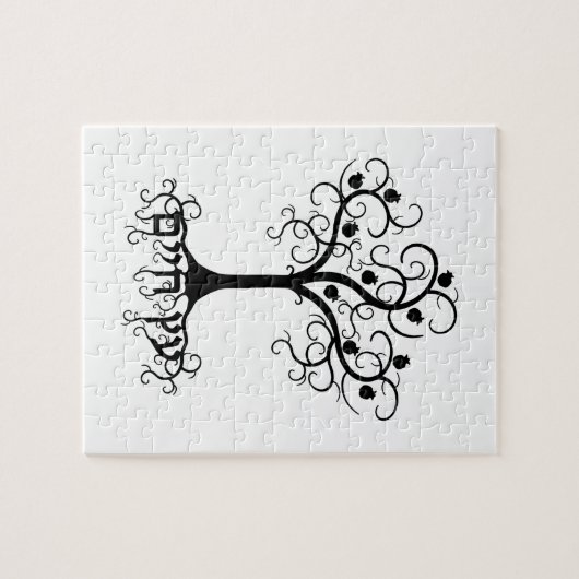 Swirl Tree met Pomegranate Etz Chayim Legpuzzel (Horizontaal)