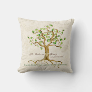 Swirl Tree of Life Roots Gepersonaliseerde Familie Kussen