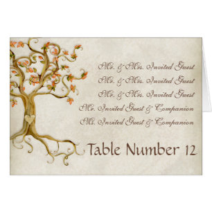 Swirl Tree Roots Antiek Tan Escort Place Cards