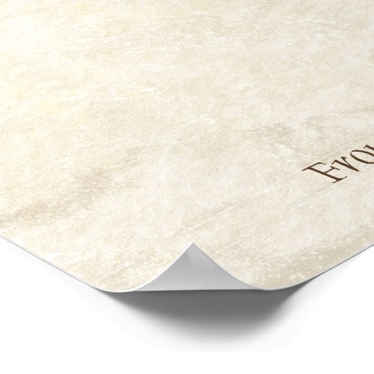 Swirl Tree Roots Antique Tan Wedding Signing Sheet Poster (Hoek)