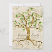 Swirl Tree Roots Antiqued Family Reunion nodigt ui Kaart (Achterkant)