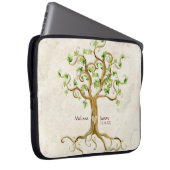 Swirl Tree Roots Antiqued Family Reunion nodigt ui Laptop Sleeve (Voorkant Rechts)