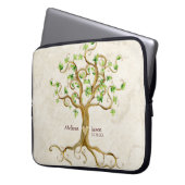 Swirl Tree Roots Antiqued Family Reunion nodigt ui Laptop Sleeve (Voorkant Links)