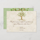 SWirl Tree Roots Antiqued Sage RSVP-reactiekaart RSVP Kaartje (Voorkant / Achterkant)