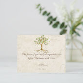 Swirl Tree Roots Antiqued Sage RSVP Response Kaart (Staand voorkant)