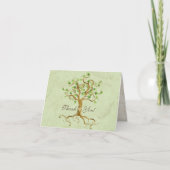 Swirl Tree Roots Antiqued Sage Thank You Note Card Bedankkaart (Voorkant)