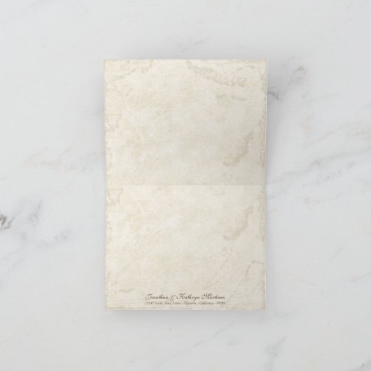 Swirl Tree Roots Antiqued Sage Thank You Note Card Bedankkaart (Binnen)