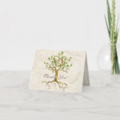 Swirl Tree Roots Antiqued Sage Thank You Note Card Bedankkaart (Voorkant)
