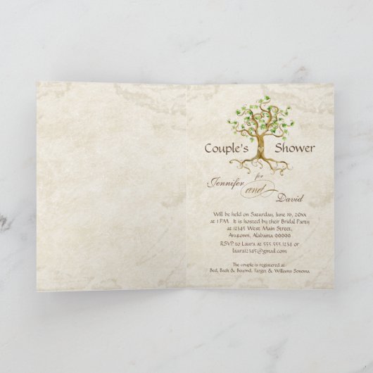 Swirl Tree Roots Antiqued Tan Couples Douche (Binnen)