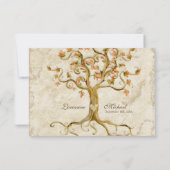 Swirl Tree Roots Antiqued Tan RSVP Response Kaart (Achterkant)