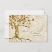 Swirl Tree Roots Antiqued Tan RSVP Response Kaart (Achterkant)